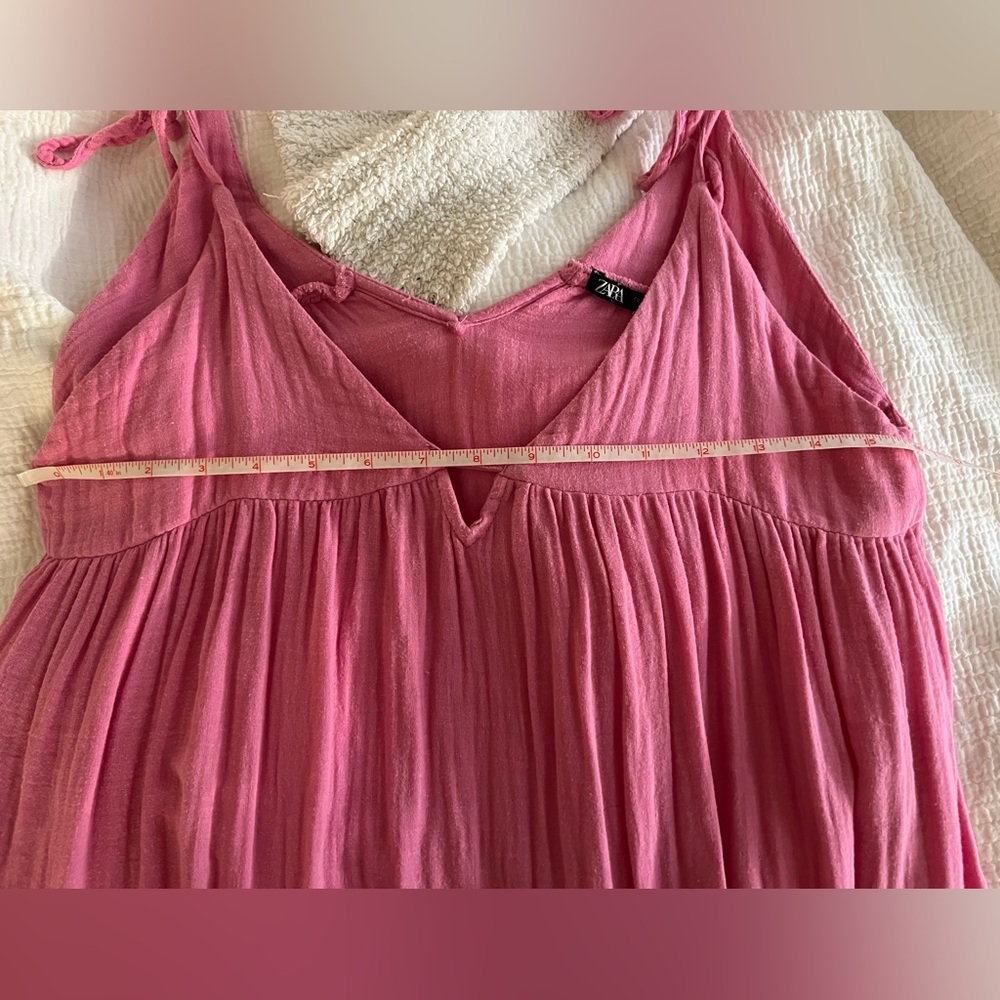 🎀 Zara 🎀 Pink Sleeveless Maxi Dress. Size M - Picture 9 of 11